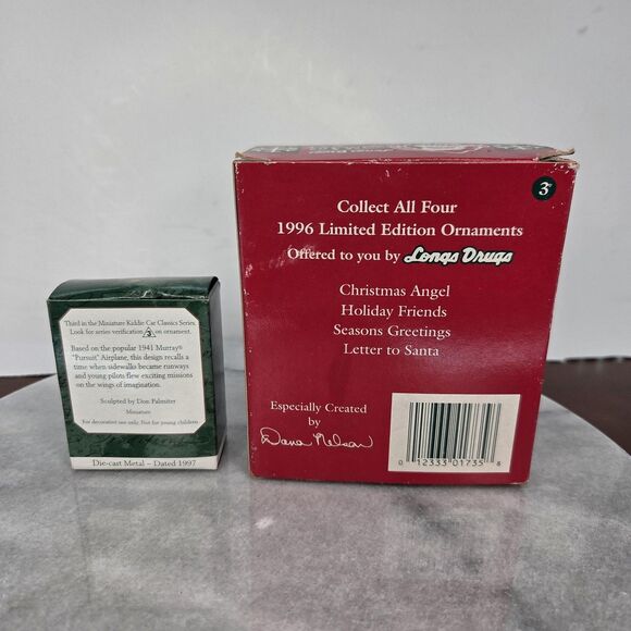 Vintage 1996 Santa Airplane Longs Ornament + 1997 Hallmark Pursuit Christmas Lot - Picture 11 of 16